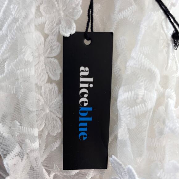 Alice Blue Lace Peplum V-Neck Blouse White XL New - Picture 9 of 13